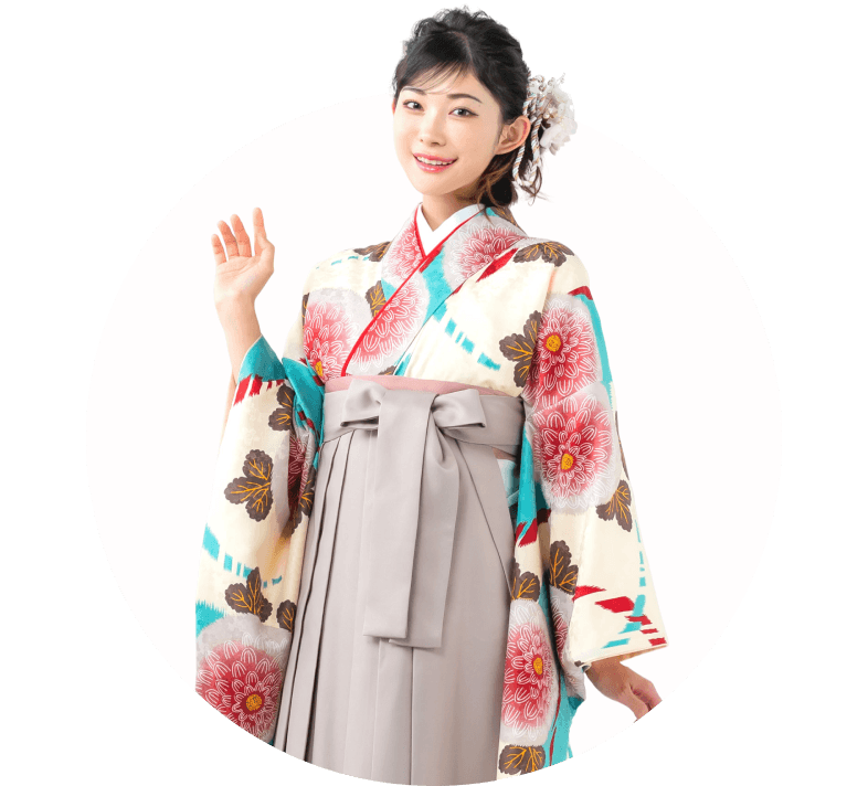 卒業式袴を着た女性