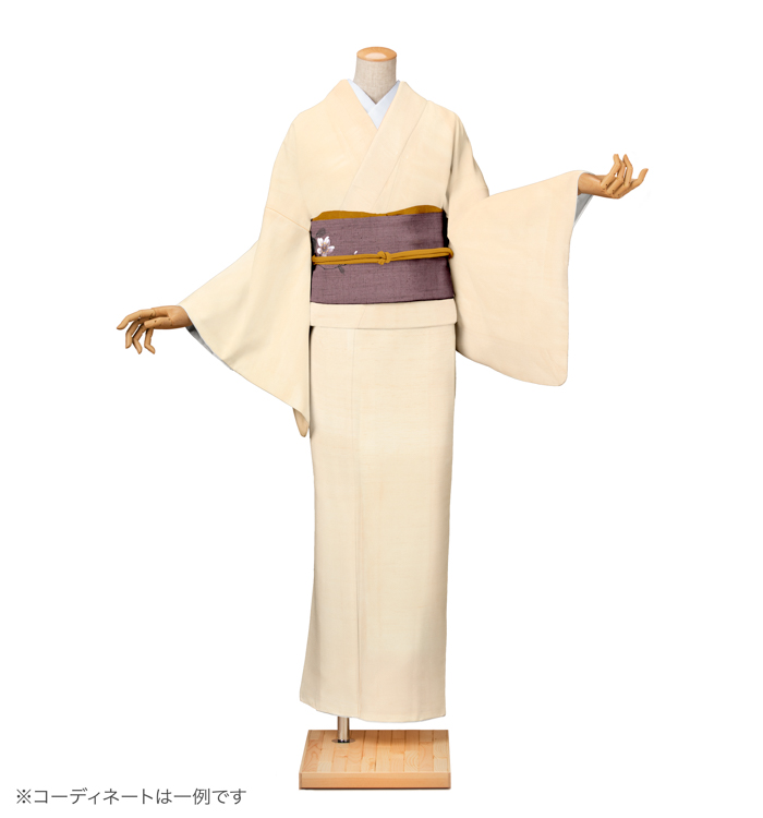 紬レンタル　紬Lサイズ　呉遊安田　桜染め　丁子色