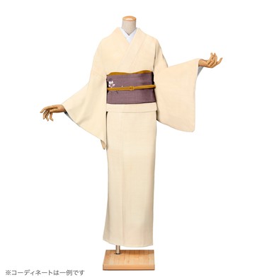 紬レンタル　紬Lサイズ　呉遊安田　桜染め　丁子色
