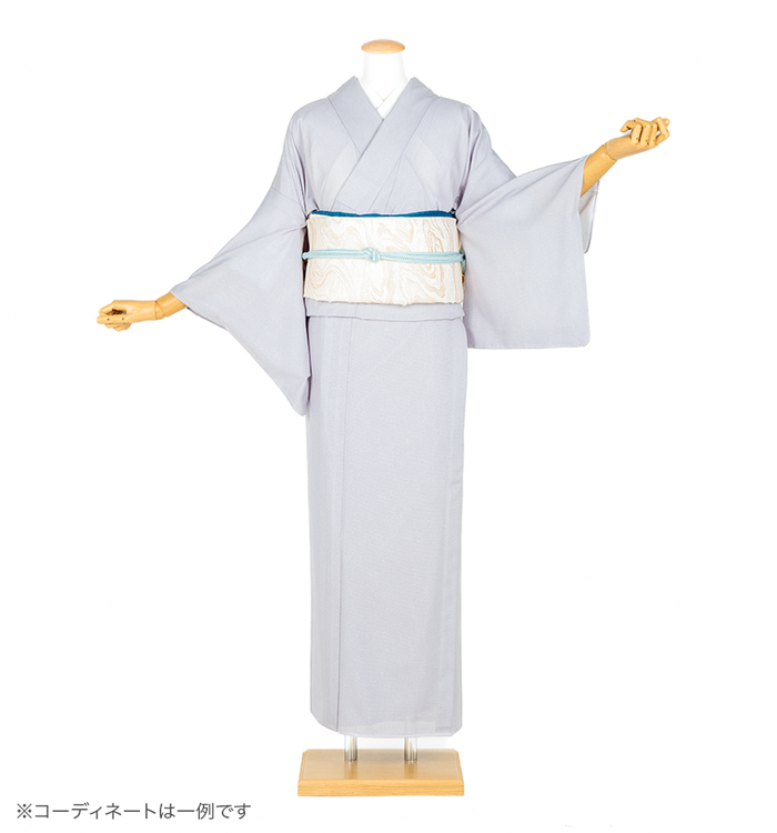 夏江戸小紋レンタル　夏江戸小紋SSサイズ　鮫小紋　縫一つ紋：桔梗　白梅鼠色