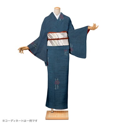 紬レンタル　紬SSサイズ　椿　褐返色