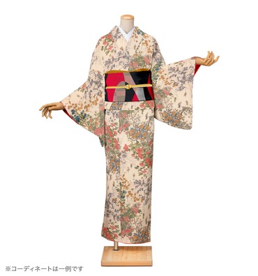 小紋レンタル　小紋Sサイズ　花見　薄香色