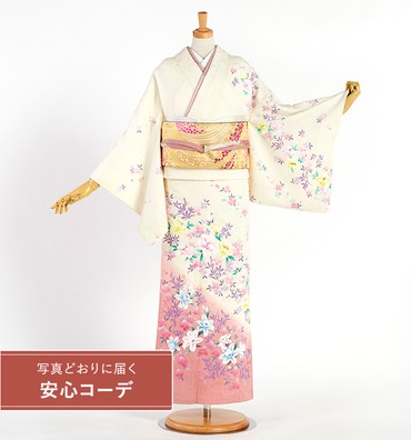 【写真どおりに届く安心コーデ】訪問着レンタル　訪問着Mサイズ　桜、蘭、水仙