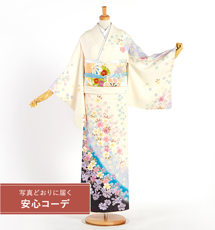 【写真どおりに届く安心コーデ】訪問着レンタル　訪問着Lサイズ　デイジー、桜、菊