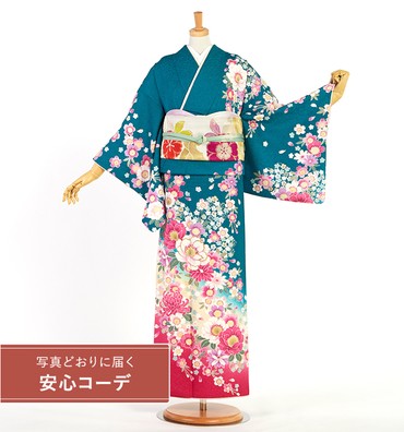 【写真どおりに届く安心コーデ】訪問着レンタル　訪問着Lサイズ　桜、菊