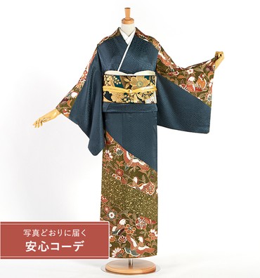 【写真どおりに届く安心コーデ】訪問着レンタル　訪問着Mサイズ　鴛鴦、唐花