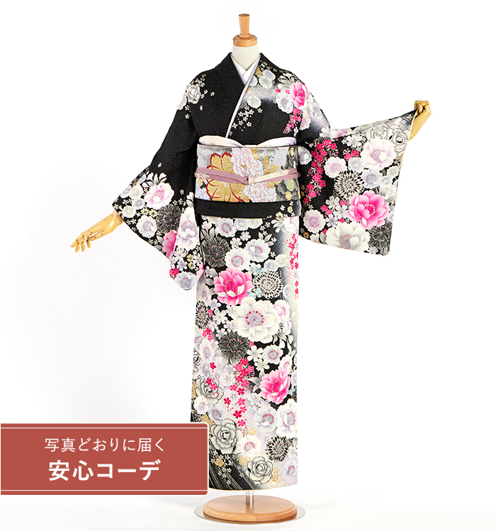 【写真どおりに届く安心コーデ】訪問着レンタル　訪問着LLサイズ　桜、バラ