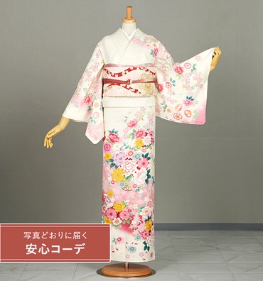 【写真どおりに届く安心コーデ】訪問着レンタル　訪問着Mサイズ　花