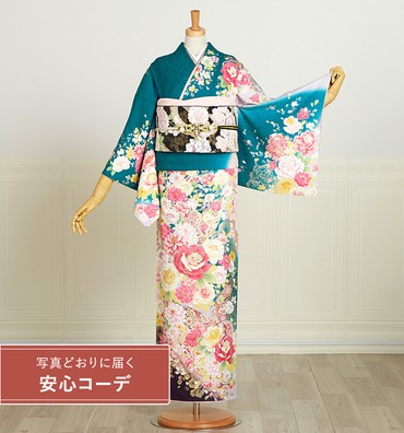 【写真どおりに届く安心コーデ】訪問着レンタル　訪問着Sサイズ　薔薇、蝶