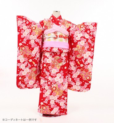 子供きもの　四ツ身帯セット　大桜