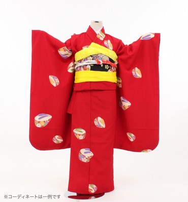 子供きもの　四ツ身帯セット　こっぽりうさぎ　赤