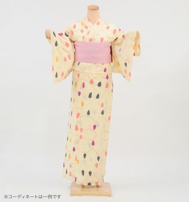 浴衣レンタル　浴衣Mサイズ　ブランド：tsumori chisato　ペンダントトップ　クリーム色