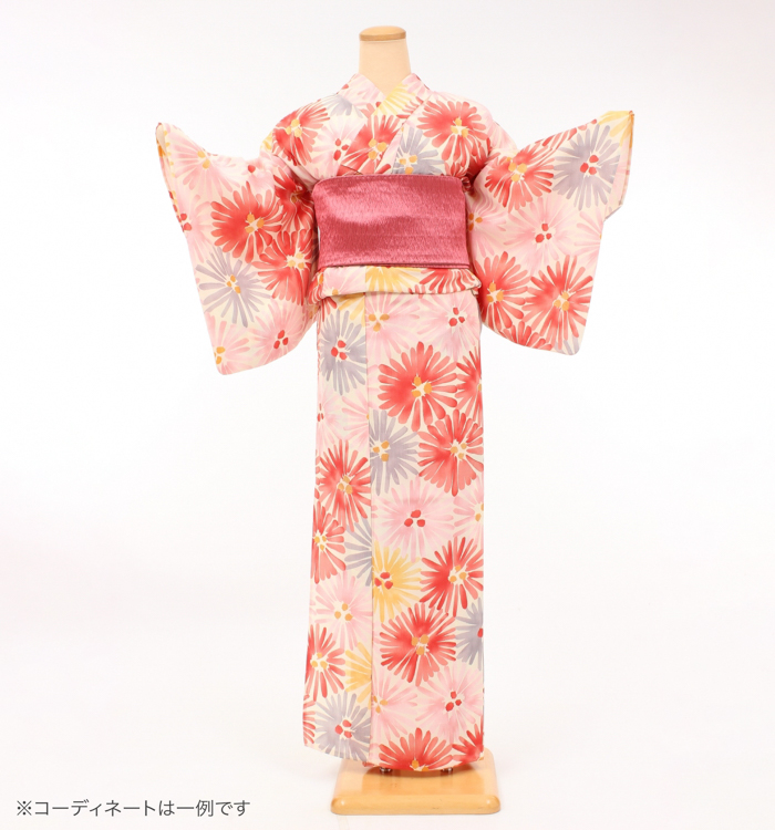 浴衣レンタル　浴衣Mサイズ　ブランド：tumori chisato　松葉　ベージュ