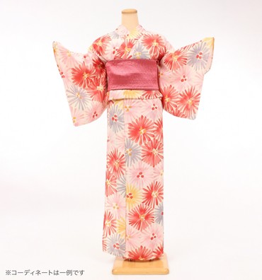浴衣レンタル　浴衣Mサイズ　ブランド：tumori chisato　松葉　ベージュ