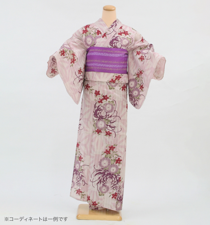 浴衣レンタル　浴衣Sサイズ　乱菊　小豆色