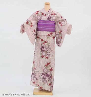 浴衣レンタル　浴衣Sサイズ　乱菊　小豆色