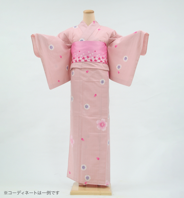 浴衣レンタル　浴衣Sサイズ　桜　ピンク