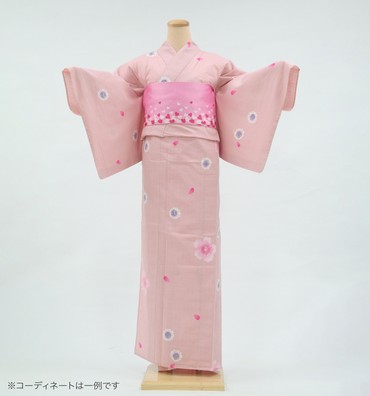 浴衣レンタル　浴衣Sサイズ　桜　ピンク
