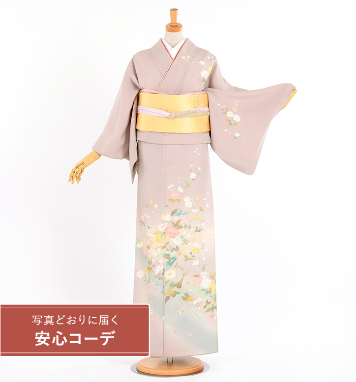 【写真どおりに届く安心コーデ】訪問着レンタル　訪問着Lサイズ　花尽くし　薄藤色