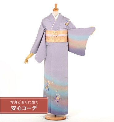 【写真どおりに届く安心コーデ】訪問着レンタル　訪問着MOサイズ　辻ケ花染：初代久保田一竹　藤紫