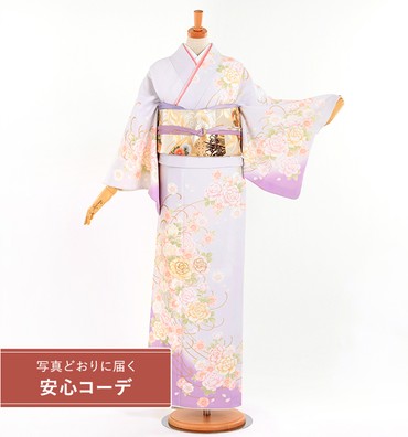 【写真どおりに届く安心コーデ】訪問着レンタル　訪問着Lサイズ　華の饗宴　薄紫ボカシ