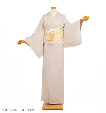 小紋レンタル　小紋Mサイズ　唐花　白菫色　
